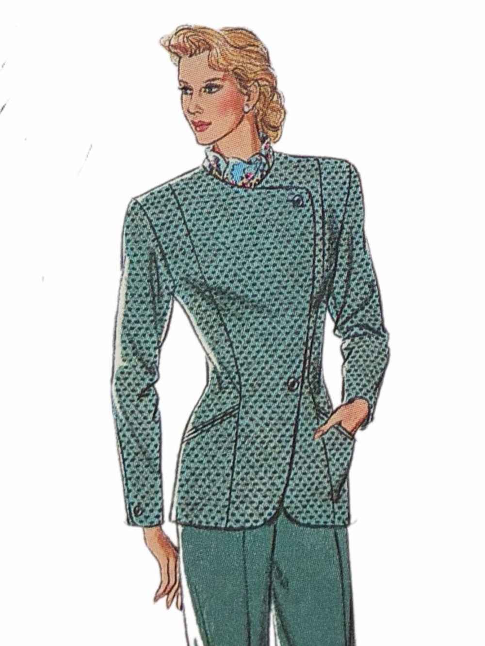 Style Sewing Pattern Women's Asymmetrical Button Jacket